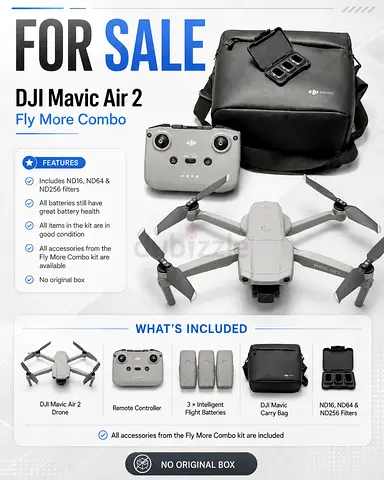 DJI Mavic Air 2 Fly More Combo with 3 Batteries & Carry Bag