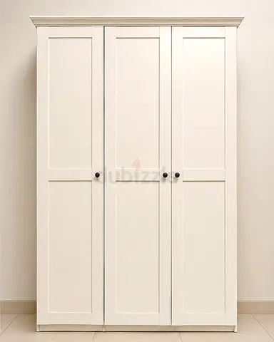 White 3-Door Freestanding Wardrobe / Armoire - Good Condition