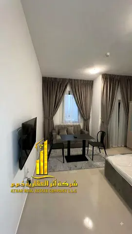 Furnished studio apartment for monthly rent in Ajman Al Rawda 2 - near Layali Beirut Cafe ✔️ Includes bills and internet ⚡📶 Ready to move in