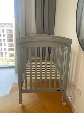 Grey Wooden Baby Crib - brand new, never used