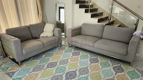 Modern Grey 3+2 Seater Sofa Set - Good Condition