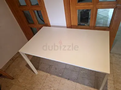 White rectangular study/office table - good condition