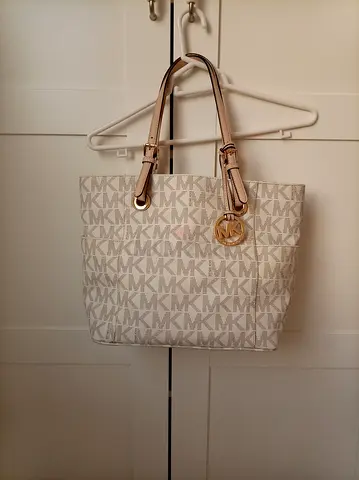 Michael Kors beige/cream monogram tote bag - great condition