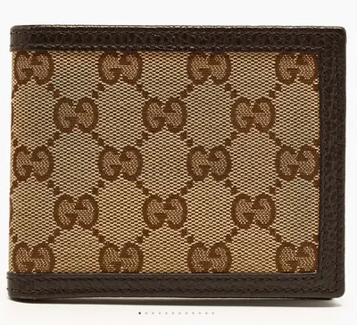 Gucci GG Supreme Bi-fold Wallet in Brown Canvas