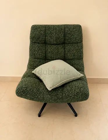 Green Modern Lounge Chair with Cushion - LIKE NEW