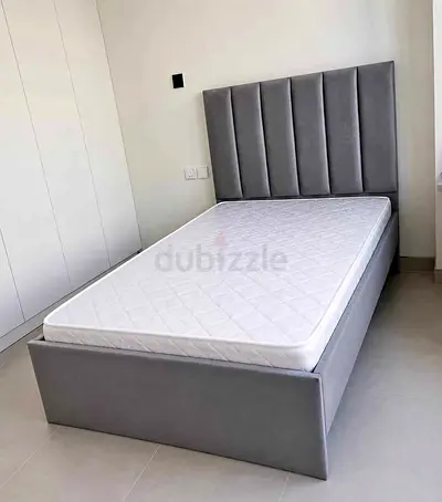 BRAND NEW DOUBLE SIZE FAIBRC WOOD BED INCLUDING MATTRESS 120X190 CM