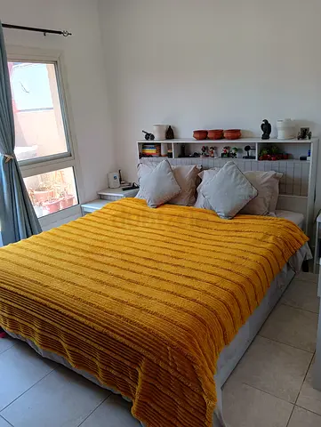 Queen bed frame with headboard and mattress - clean used condition
