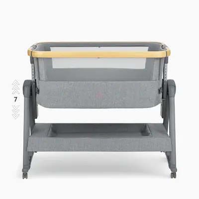 Adjustable Bedside Bassinet / Co-sleeper in Grey