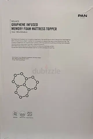 PAN Home King Size Memory Foam Mattress Topper
