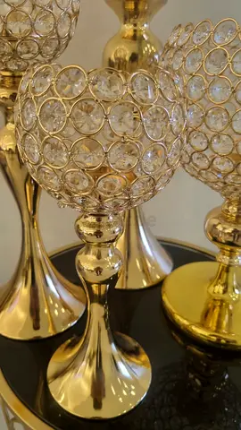 Gold chrome and crystal stand