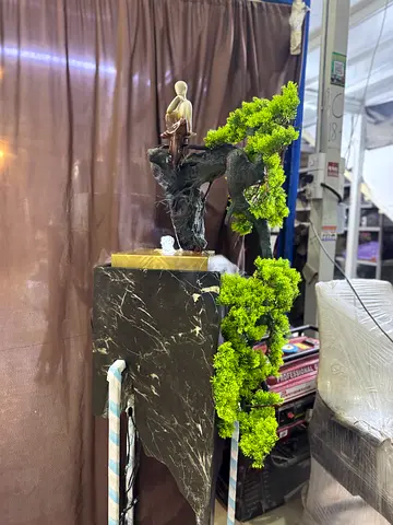 Large Decorative Water Fountain with Bonsai.