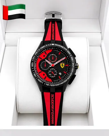 Scuderia Ferrari Men's Sport Watch - Red & Black, Excellent Condition