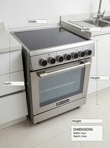 Stainless Steel Freestanding Electric Cooker with Glass Hob and Oven - Pick up from Midtownn IMPZ