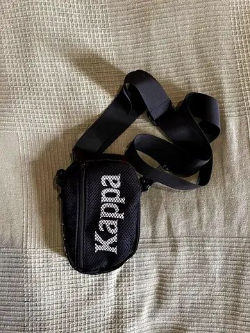 Kappa Crossbody Bag - Small Black Sling Shoulder Pouch