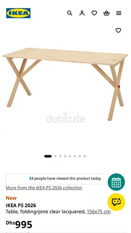 Ikea Wooden Foldable Dining Table
