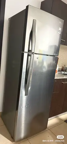 LG Double Door Refrigerator 320L - Stainless Steel, Good Condition