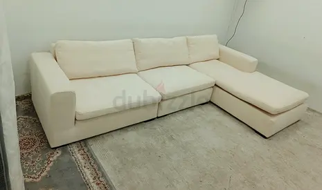 Marina home beige color lshape sofa