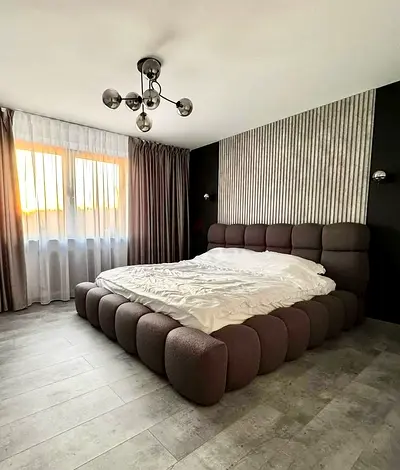 Modern Upholstered Bubble Bed Frame