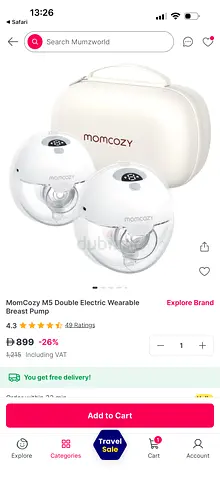 Momcozy double electric wearable breast pump