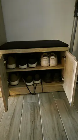 Wooden Shoe Cabinet with Side Seat