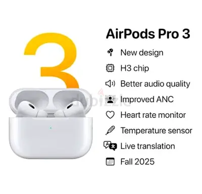 Original Apple AirPods Pro 3 (new design) - Genuine-looking wireless earbuds