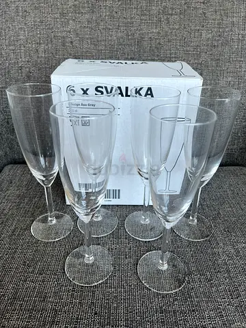 Set of 6 Champagne Flutes (IKEA SVALKA) - Good Condition