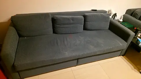 3-seater Grey Fabric Sofabed