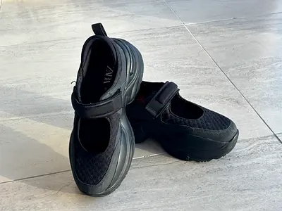 Zara Black Mesh Mary Jane Style Chunky Sneakers