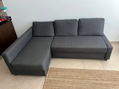 Grey L-shaped 3-seater Sofa with Chaise - Good Condition