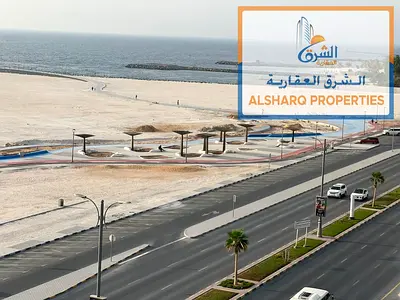 Direct sea view from the two bedrooms – the most affordable two-bedroom apartment directly on the beach – prime location on Ajman Corniche, close to a