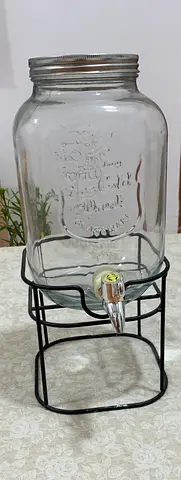 Glass Beverage Dispenser with Stand and Tap - 3-4L
