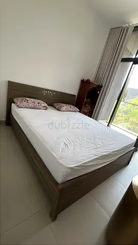 Super King Size wooden bed frame with headboard - good condition