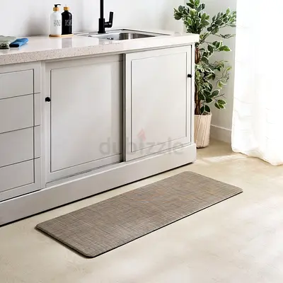 2 beige kitchen runner mats - 180x50 cm (approx.)