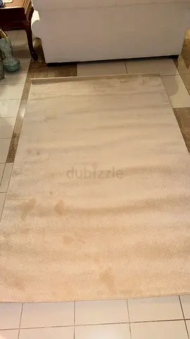 Elegant Cream Textured Rug For Sale - Almost New