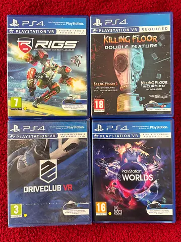 PS4 PSVR Games Bundle — RIGS, Killing Floor Double Feature, Driveclub VR, VR Worlds