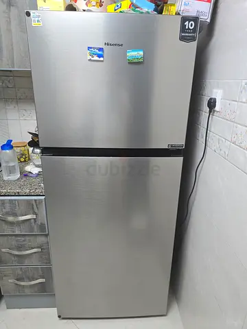 Stainless Steel Hisense Double-Door Refrigerator - Perfect Condition
