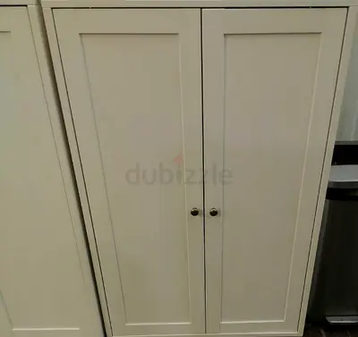 White 2-door Storage Cabinet / Wardrobe - Good Condition