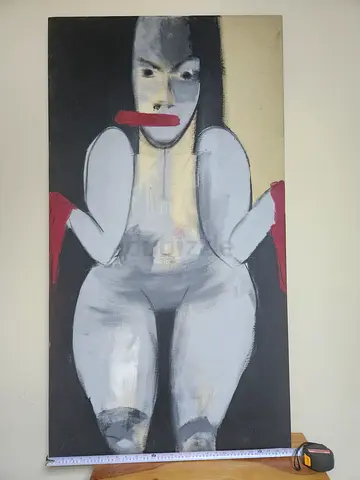 Avant-Garde Expressionist Female Nude Painting (Large Canvas)