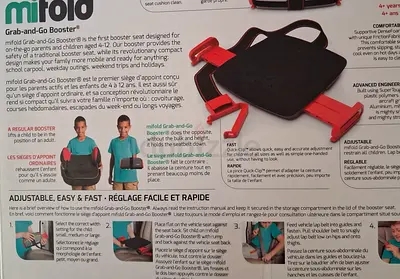 mifold Grab-and-Go Booster Compact Travel Car Booster Seat, Almost New
