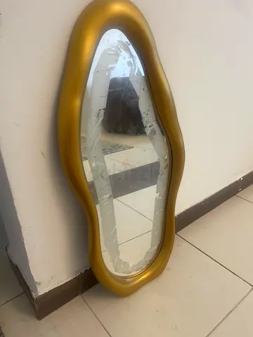 Gold Curvy Wall Mirror - Decorative Accent