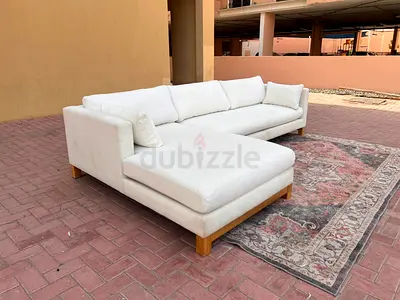 Pacific 2_ Piece's Crate&Barrel LShape Sofa Beige Excellent Condition