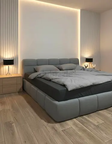 Customised Modern Grey Upholstered Bed Frame