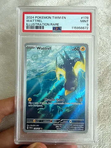PSA 9 Mint 2024 Pokemon cards TWM EN Wattrel Illustration Rare