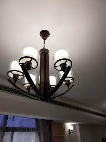 6-Arm Modern Ceiling Chandelier Light Fixture - Bronze Finish