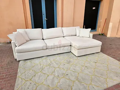 Crate&Barrel Lounge Deep feather filled L Shape Sofa Beige
