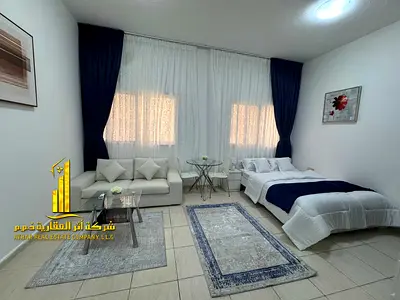 Furnished, separate kitchen studio apartment with an open view, next to Ajman University, for month