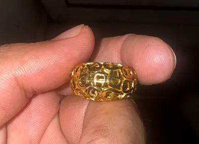 Solid Gold Filigree Dome Ring – Elegant Openwork Design