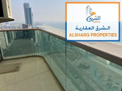 3 غرف وصالة للإيجار السنوي على كورنيش عجمان مباشرة | إطلالة بحرية | غرفة خادمة | باركن مجاني