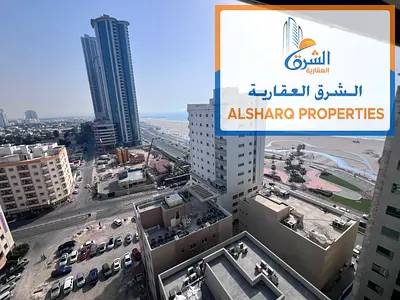 New building, first occupancy, two bedrooms, living room, 4 bathrooms, master bedroom, American kitchen, Ajman Corniche