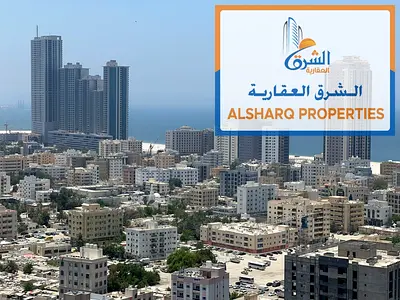 Two-bedroom apartment (first occupant) for annual rent in Ajman Corniche, second row from the Corniche, with sea views and exceptional spaces.